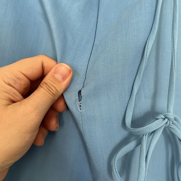 Zara Blogger Favorite Blue Cut-out Halter Top Bodycon Midi Dress Sz L - Picture 13 of 13